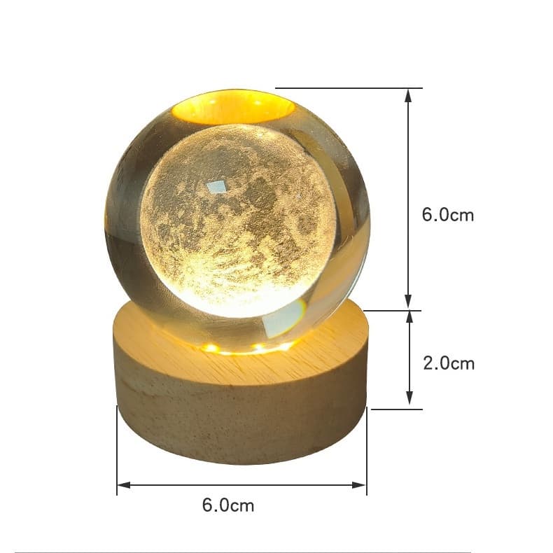 3D Full Moon Crystal Ball Lamp 3