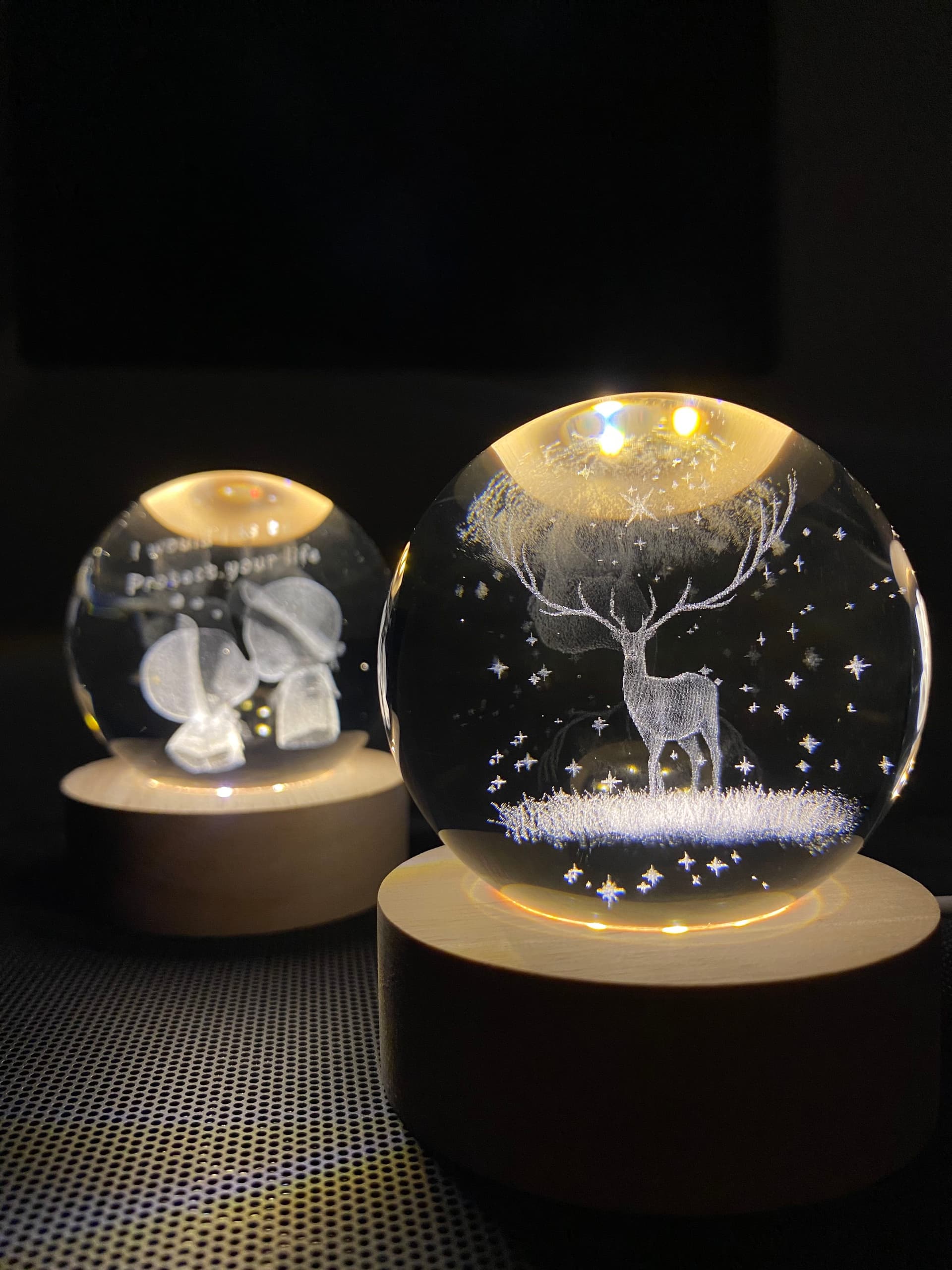 3D Deer Crystal Ball Lamp