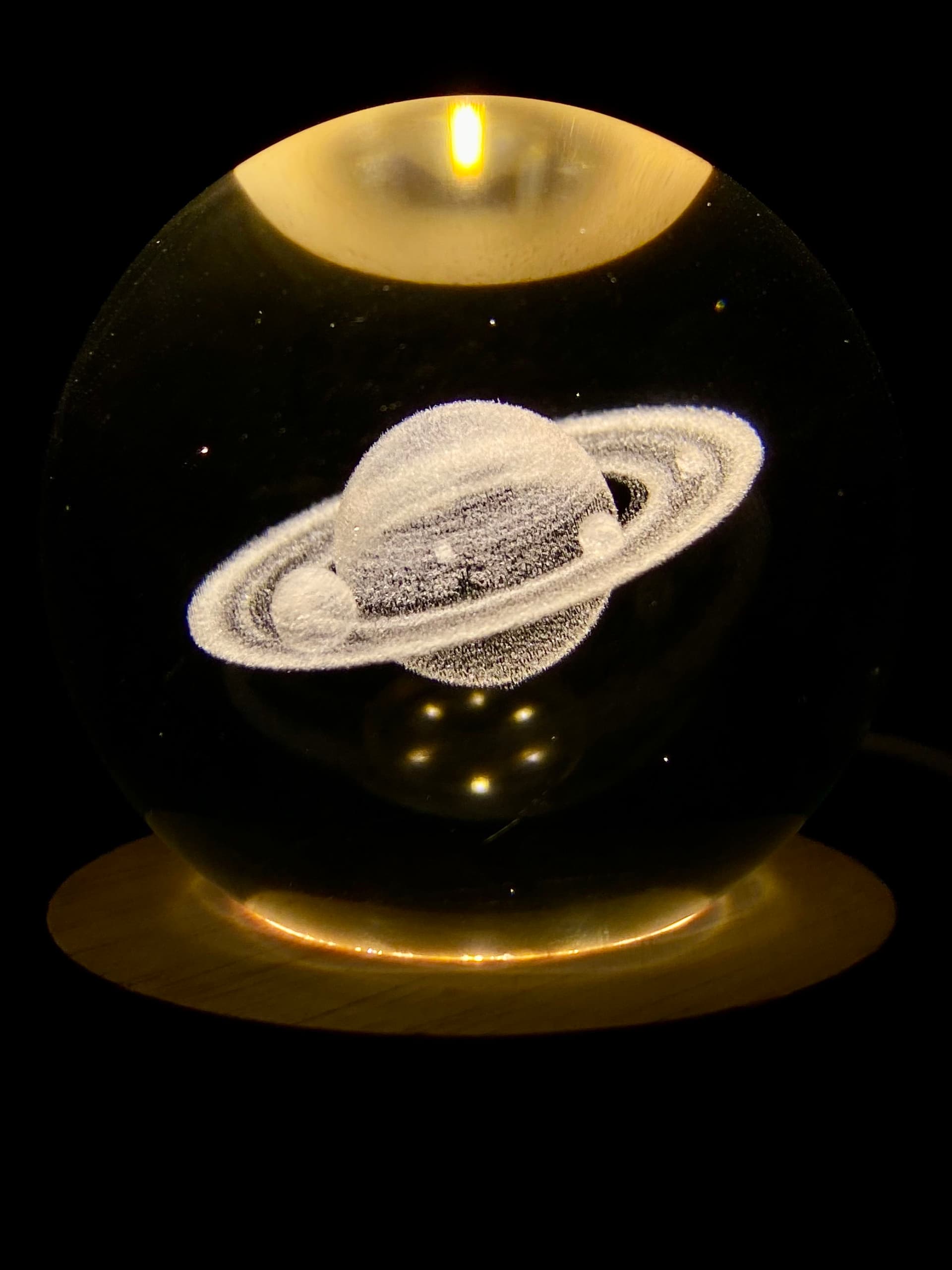 3D Saturn Crystal Ball Lamp