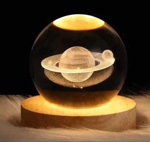 3D Saturn Crystal Ball Lamp 3