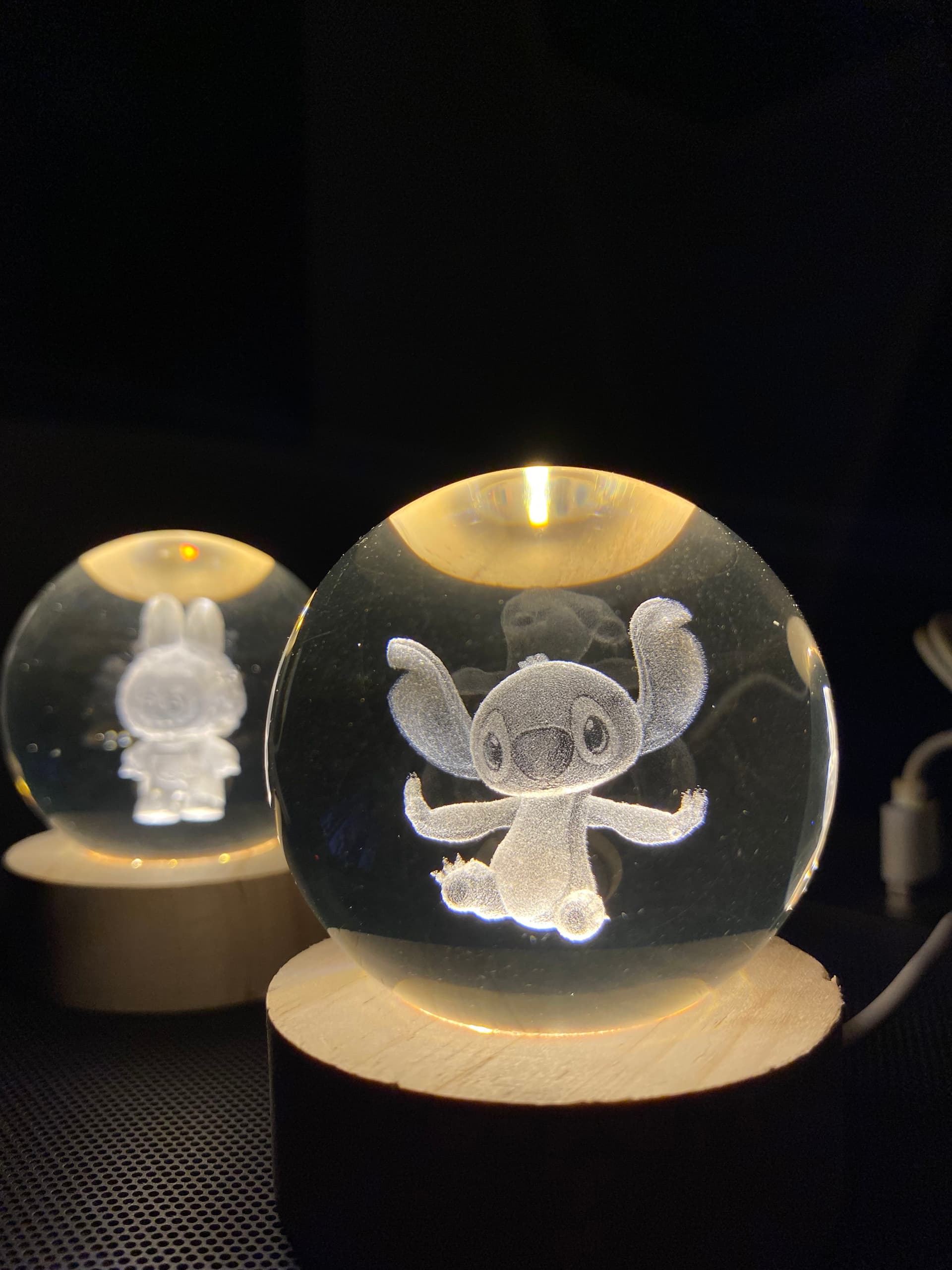 3D Stitch Crystal Ball Lamp